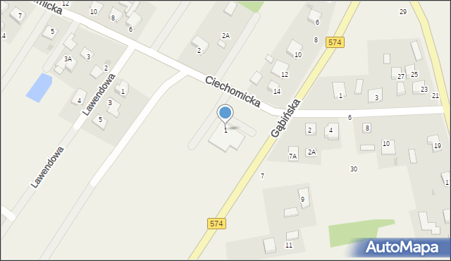 Dobrzyków, Rumiankowa, 1, mapa Dobrzyków