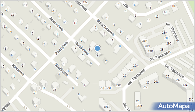 Dzierżoniów, Rubinowa, 5, mapa Dzierżoniów