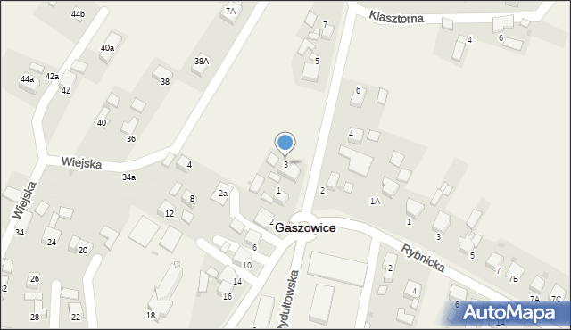 Gaszowice, Rudzka, 3, mapa Gaszowice