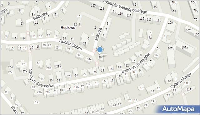 Gdynia, Ruchu Oporu, 36, mapa Gdyni