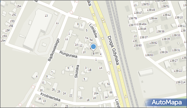 Gdynia, Rungurska, 6, mapa Gdyni