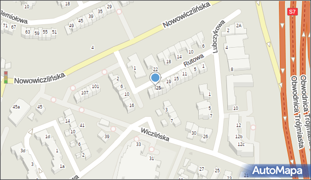 Gdynia, Rutowa, 27, mapa Gdyni