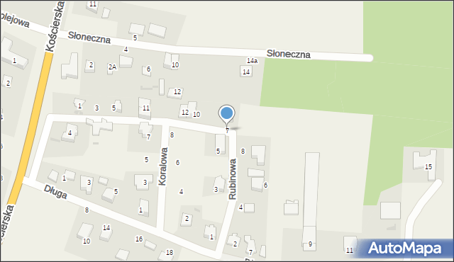 Glincz, Rubinowa, 7, mapa Glincz