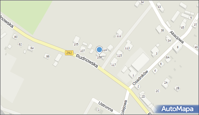 Głogów, Rudnowska, 109, mapa Głogów