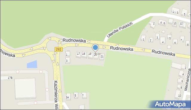 Głogów, Rudnowska, 20, mapa Głogów