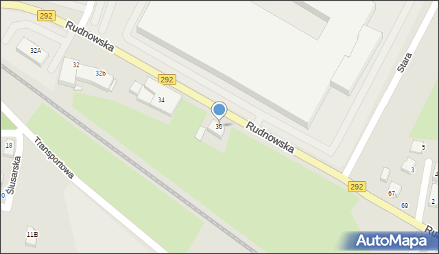 Głogów, Rudnowska, 36, mapa Głogów
