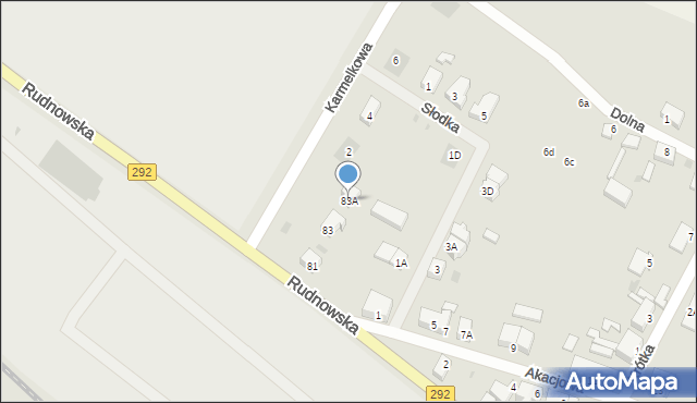 Głogów, Rudnowska, 83A, mapa Głogów