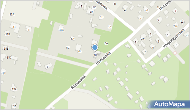 Głosków, Runowska, 6D, mapa Głosków