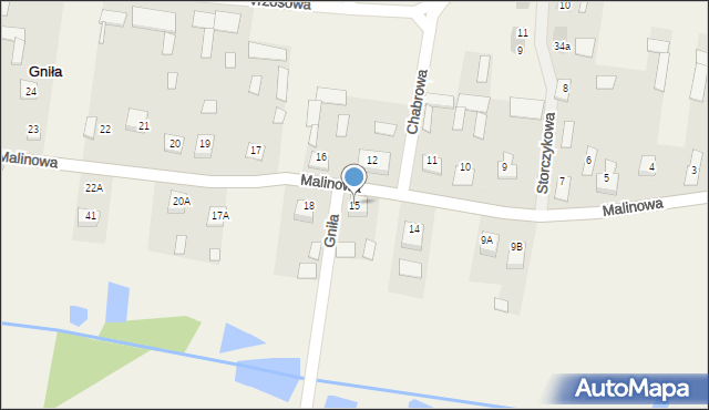 Gniła, Rumiankowa, 1, mapa Gniła