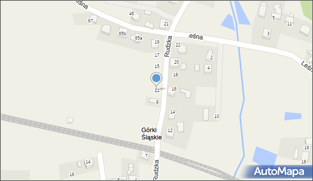 Górki Śląskie, Rudzka, 11, mapa Górki Śląskie