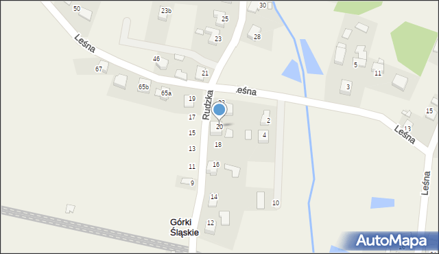 Górki Śląskie, Rudzka, 20, mapa Górki Śląskie