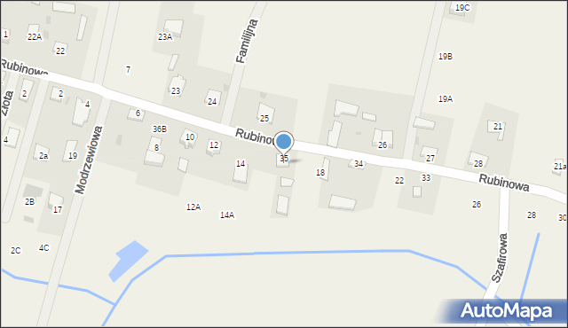 Granice, Rubinowa, 16, mapa Granice