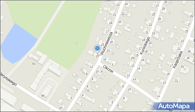 Grudziądz, Ruchniewicza Alojzego, 13, mapa Grudziądza