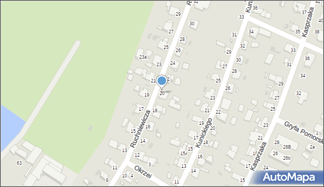 Grudziądz, Ruchniewicza Alojzego, 20, mapa Grudziądza