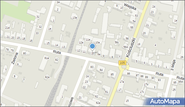 Gryfice, Ruta Stanisława, ks., 10, mapa Gryfice