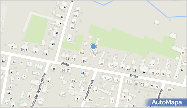 Gryfice, Ruta Stanisława, ks., 29a, mapa Gryfice