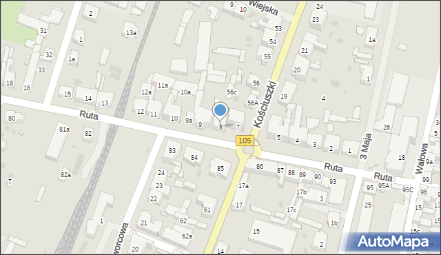 Gryfice, Ruta Stanisława, ks., 8, mapa Gryfice