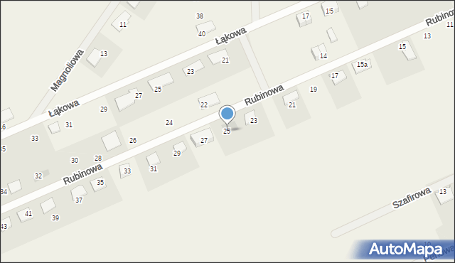 Grzędzice, Rubinowa, 25, mapa Grzędzice