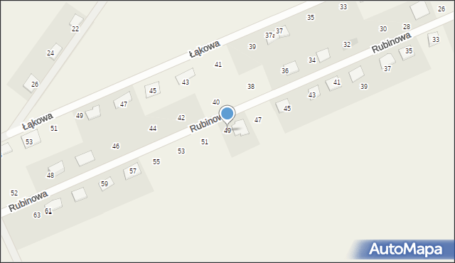 Grzędzice, Rubinowa, 49, mapa Grzędzice