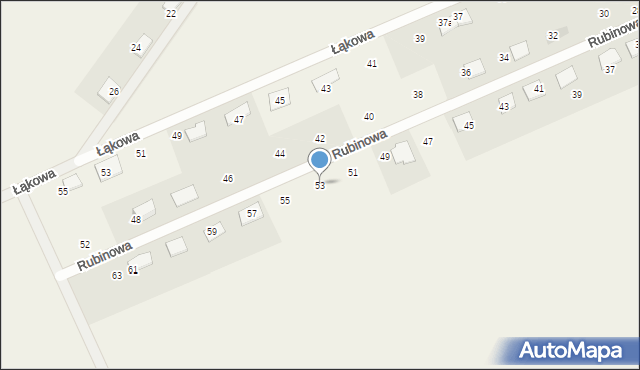 Grzędzice, Rubinowa, 53, mapa Grzędzice