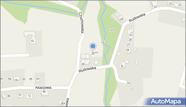 Hażlach, Rudowska, 24, mapa Hażlach