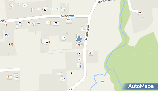 Hażlach, Rudowska, 32, mapa Hażlach