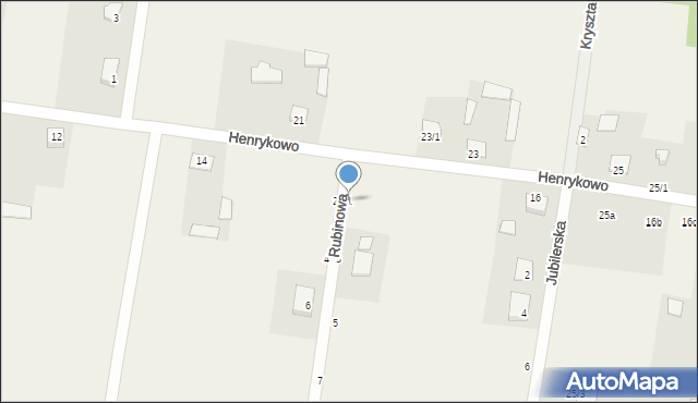 Henrykowo, Rubinowa, 1, mapa Henrykowo