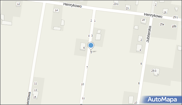 Henrykowo, Rubinowa, 5, mapa Henrykowo