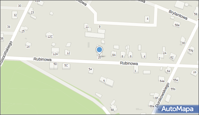 Imielin, Rubinowa, 10, mapa Imielin