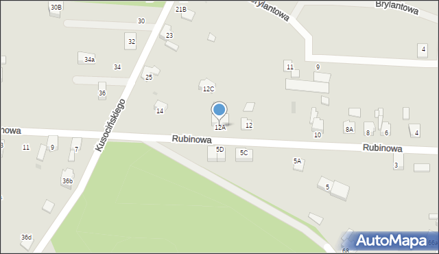 Imielin, Rubinowa, 12A, mapa Imielin