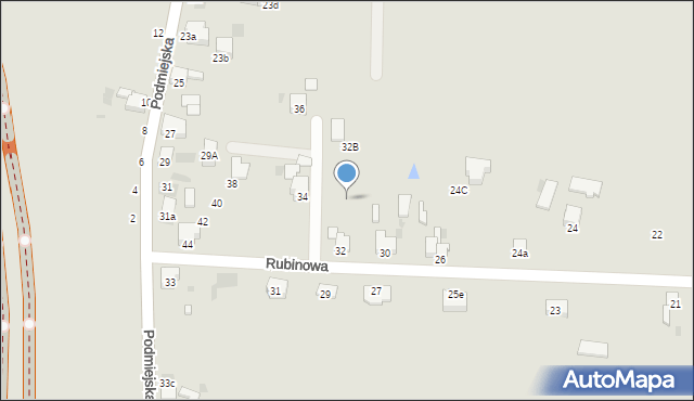 Imielin, Rubinowa, 32a, mapa Imielin