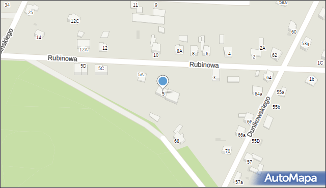 Imielin, Rubinowa, 5, mapa Imielin