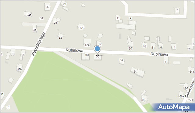 Imielin, Rubinowa, 5C, mapa Imielin