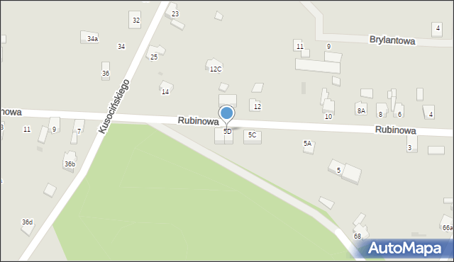 Imielin, Rubinowa, 5D, mapa Imielin