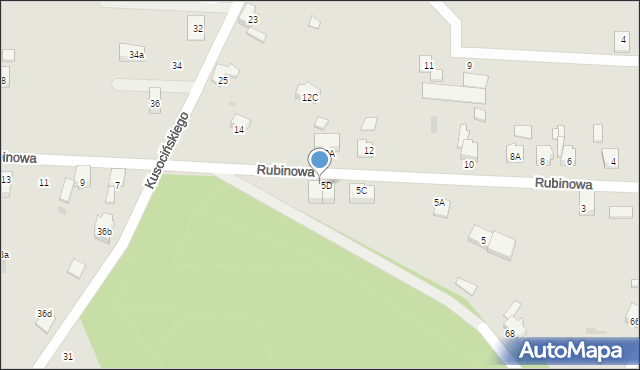 Imielin, Rubinowa, 5E, mapa Imielin