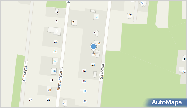 Izabelin, Rubinowa, 10, mapa Izabelin