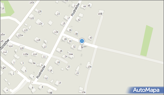 Jaworzno, Rudników, 34, mapa Jaworzno