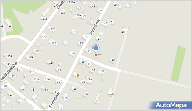 Jaworzno, Rudników, 38, mapa Jaworzno