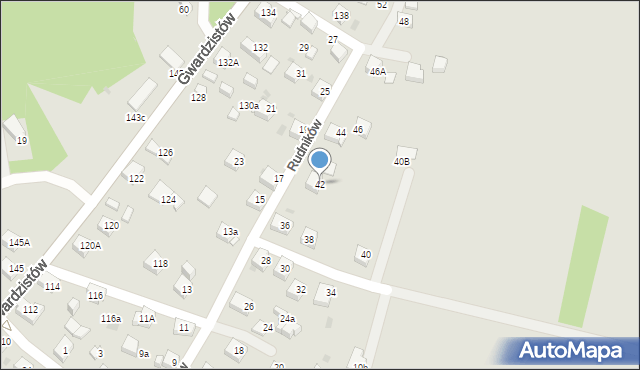 Jaworzno, Rudników, 42, mapa Jaworzno