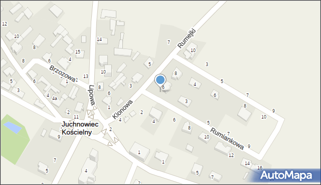 Juchnowiec Kościelny, Rumiankowa, 1, mapa Juchnowiec Kościelny