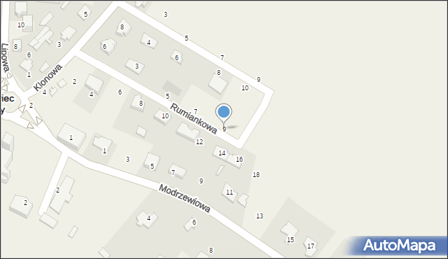 Juchnowiec Kościelny, Rumiankowa, 9, mapa Juchnowiec Kościelny