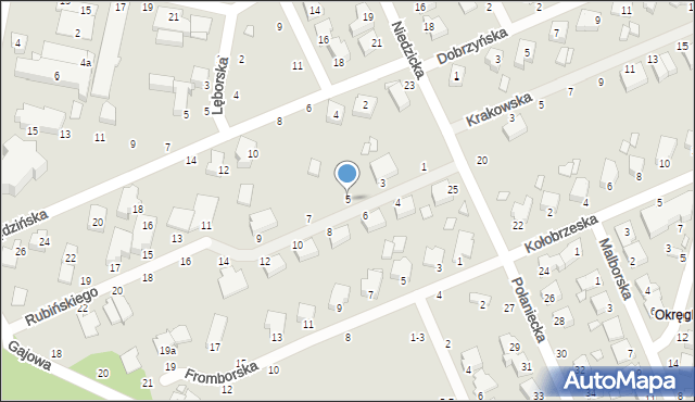 Kalisz, Rubińskiego Jerzego, 5, mapa Kalisza