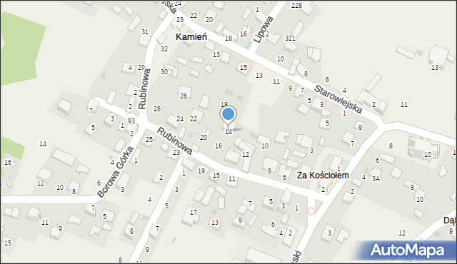 Kamień, Rubinowa, 14, mapa Kamień