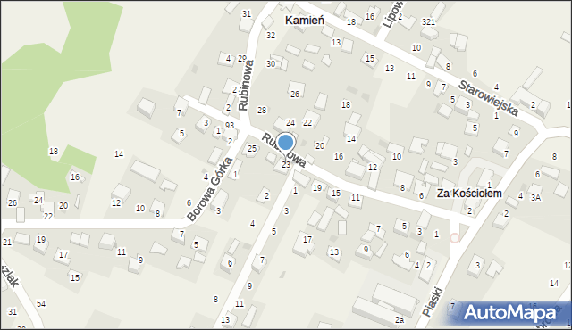 Kamień, Rubinowa, 23, mapa Kamień