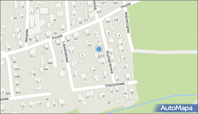 Katowice, Rumiankowa, 10, mapa Katowic