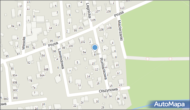 Katowice, Rumiankowa, 6, mapa Katowic