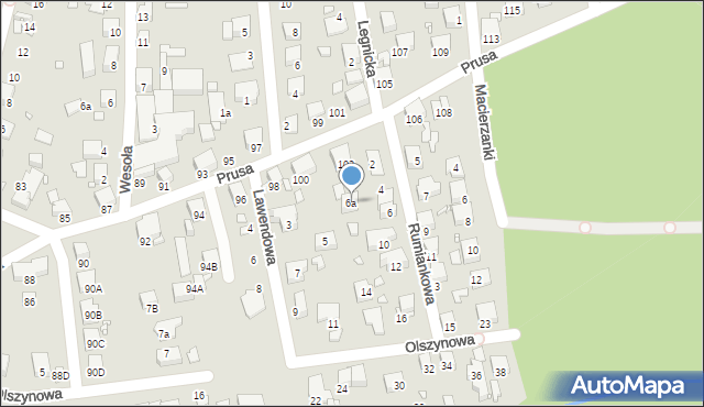 Katowice, Rumiankowa, 6a, mapa Katowic