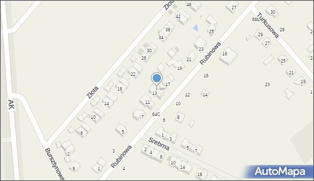 Kobylin, Rubinowa, 15, mapa Kobylin