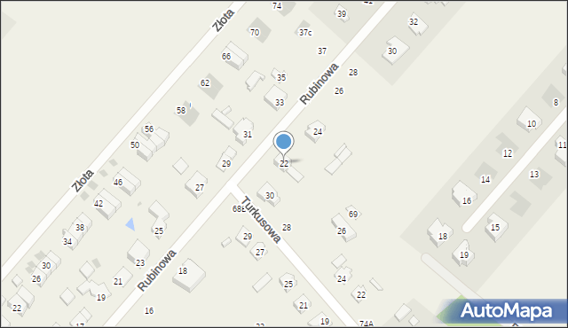 Kobylin, Rubinowa, 22, mapa Kobylin