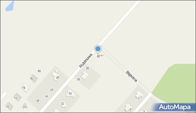 Kobylin, Rubinowa, 40, mapa Kobylin